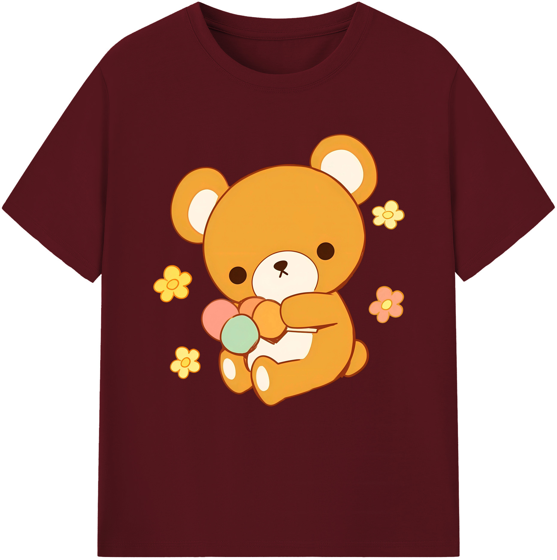 （画像用） リラックマ リラックマ キイロイトリ Rilakkuma Korilakkuma Kiiroitori 綿100％半袖Tシャツ（フロントプリント）